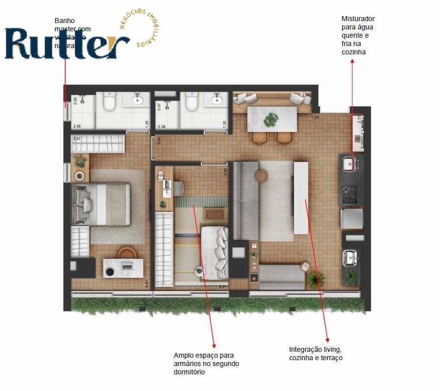 Apartamento, 2 quartos, 64 m² - Foto 2
